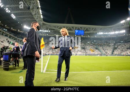 Turin, Italie. 29th Sep, 2021. Pavel Nedved former Juventus Fc player and Vice President of the club during the UEFA Champions League, Group H football match between Juventus FC and Chelsea FC on September 29, 2021 at Allianz Stadium in Turin, Italy - Photo Nderim Kaceli/DPPI Credit: DPPI Media/Alamy Live News Stock Photo