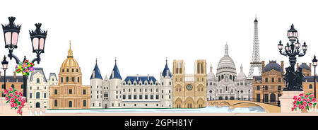 Landmarks of Paris Stock Vector