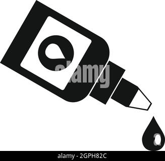 Bottle for eye drops icon, simple style Stock Vector