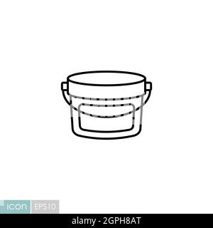 Pastic bucket container for paint or food Stock Vector