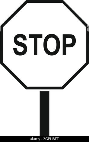 Stop road sign icon, simple style Stock Vector