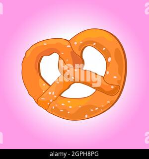 Realistic delicious pretzel, close-up.A design element for a festival, shop, market, menu, cafe, restaurant, poster banner sticker.Vector Stock Vector