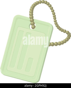 Identification army badge icon, cartoon style Stock Vector