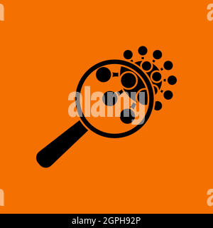 Magnifier Over Coronavirus Molecule Icon Stock Vector