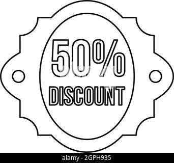 Sale 50 percent off discount lable icon Stock Vector