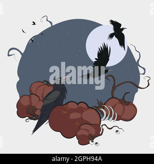 Vector Halloween cover website with space for text Stock Vector