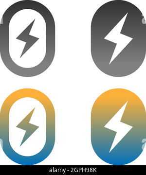Power symbol lightning icon logo design vector Stock Vector