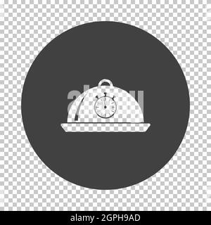 Cloche With Stopwatch Icon Stock Vector