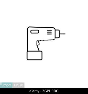 Electric screwdriver vector flat icon Stock Vector