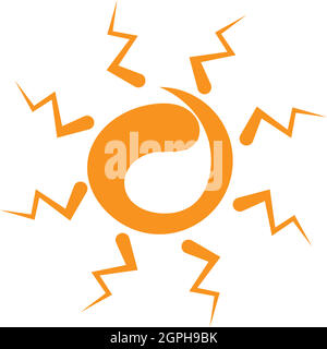 Sun logo icon flat design vector template Stock Vector