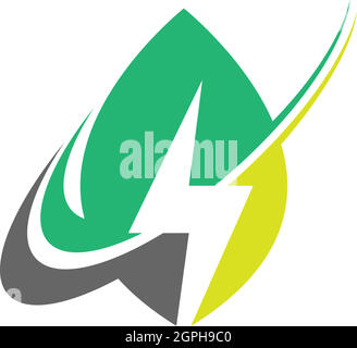 Power symbol lightning icon logo design vector Stock Vector