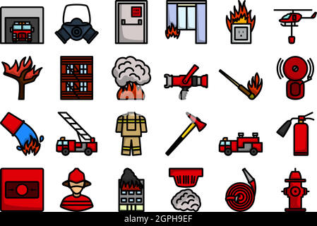 Fireguard Icon Set Stock Vector