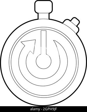 Stopwatch icon, outline style Stock Vector