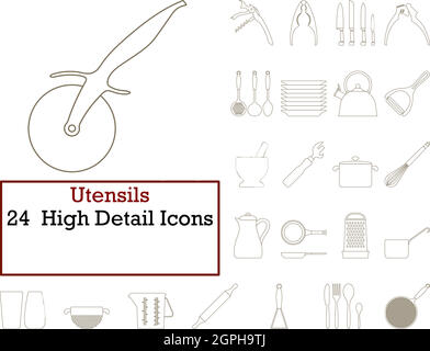 Utensils Icon Set Stock Vector