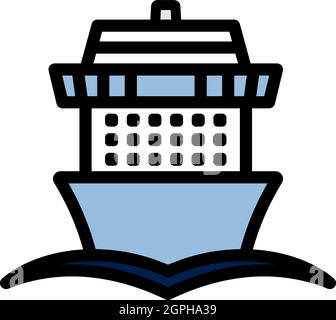 Cruise Liner Icon Stock Vector