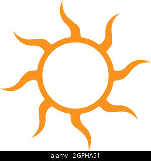 Sun logo icon flat design vector template Stock Vector