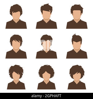 set of flat avatar, vector people icon Stock Vector