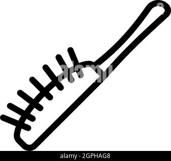 Plastic hairbrush icon. Outline plastic hairbrush vector icon color