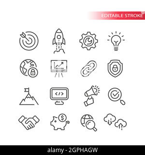 Seo line vector icon set Stock Vector