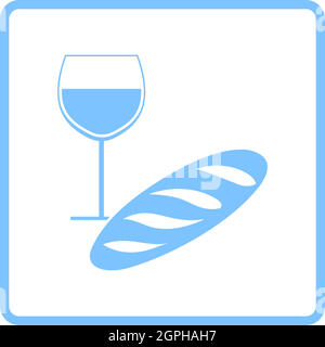 Easter Wine And Bread Icon Stock Vector
