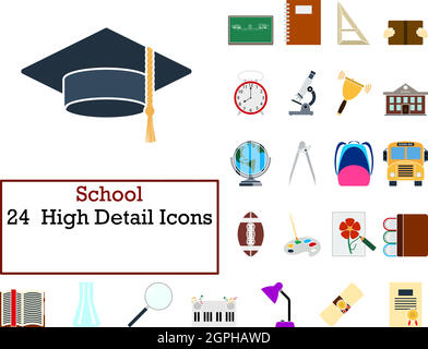 School Icon Set Stock Vector