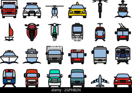 Transport Icon Set Stock Vector