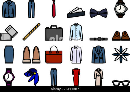 Clothes Icon Set Stock Vector