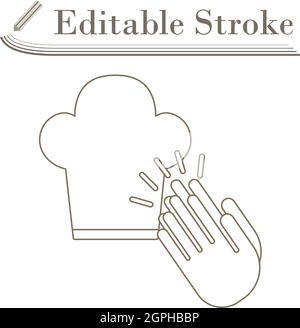 Clapping Palms To Toque Icon Stock Vector