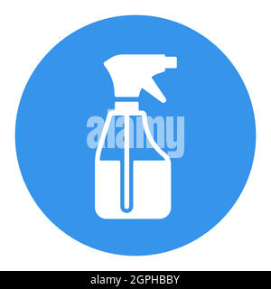 Cleaning spray bottle vector white glyph icon Stock Vector