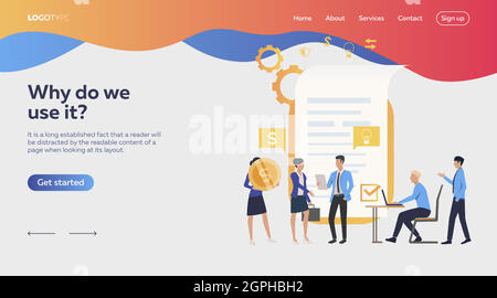 Business people awarding contract Stock Vector