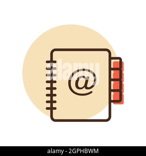 Address Book outline icon. Workspace sign Stock Vector
