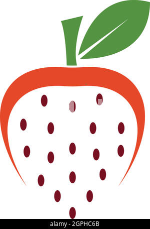 strawberry icon logo vector illustration Stock Vector