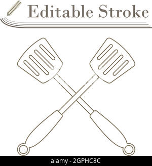Crossed Frying Spatula Stock Vector