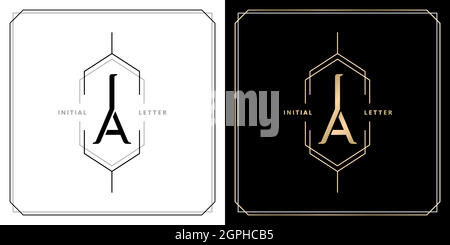 IA or AI initial letter and graphic name, IA or AI Monogram, for Wedding couple logo monogram, logo company and icon business, with three colors variation designs with isolated white backgrounds Stock Vector