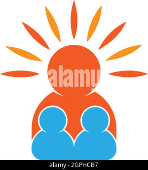 Sun logo icon flat design vector template Stock Vector