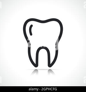 tooth or teeth line icon Stock Vector