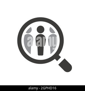 Employee recruitment symbol with loupe Stock Vector