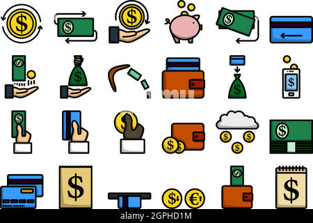 Money Icon Set Stock Vector