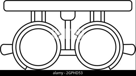 Trial lense frames icon, outline style Stock Vector