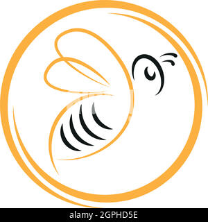 Bee, bumblebee, animal, insect, logo, icon Stock Vector