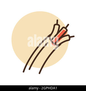 Electric cable vector flat icon Stock Vector