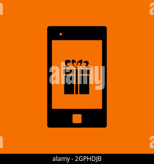 Smartphone With Gift Box On Screen Icon Stock Vector