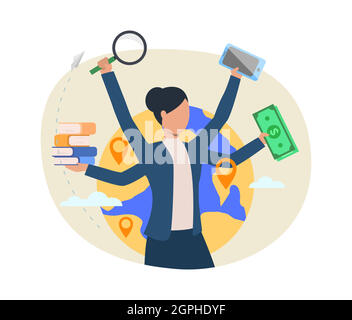 Busy professional vector illustration Stock Vector
