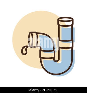 Plumbing pipes vector flat icon Stock Vector