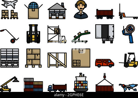 Logistics Icon Set Stock Vector