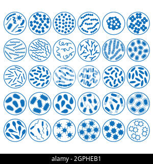 vector bacteria and virus pattern Stock Vector