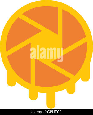 Camera shutter  logo orange Stock Vector