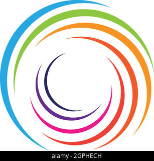 Spiral in paint, colored, painter, logo, icon, background Stock Vector