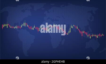 Stock Market Candlestick Financial Analysis Abstract, bitcoin chart, constant, stationary, fixed, stable, steady, static stock illustration Stock Vector