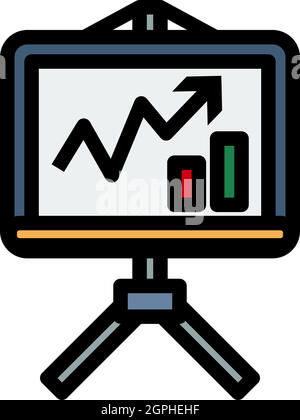 Analytics Stand Icon Stock Vector
